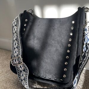 Suede vintage crossbody bag